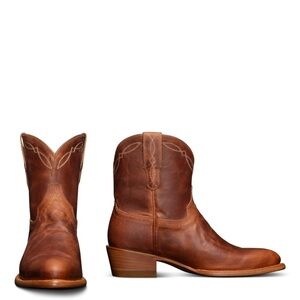 Tecovas Brown Ankle Boots with Classic Western Design "The Paige"